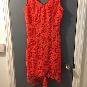 Coral lace dress